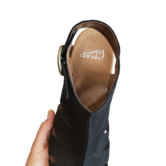 Dansko Black and Brown Women Sandals - Picture 4 of 15